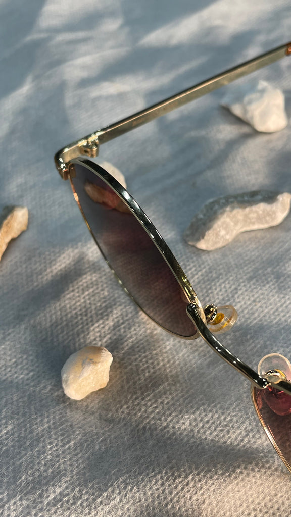 Jimmy Choo Oval Gold Frame Sunglasses