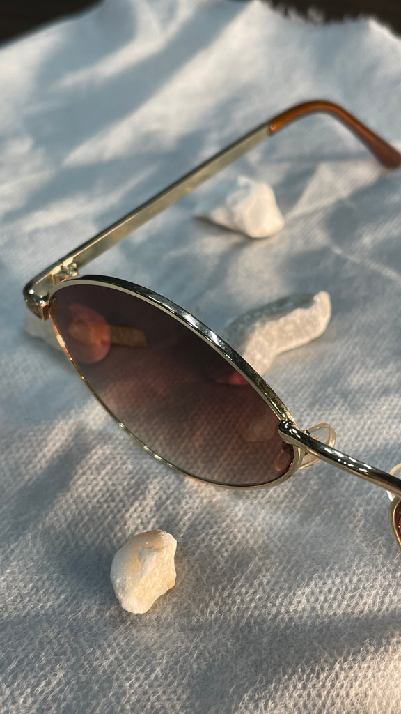 Jimmy Choo Oval Gold Frame Sunglasses