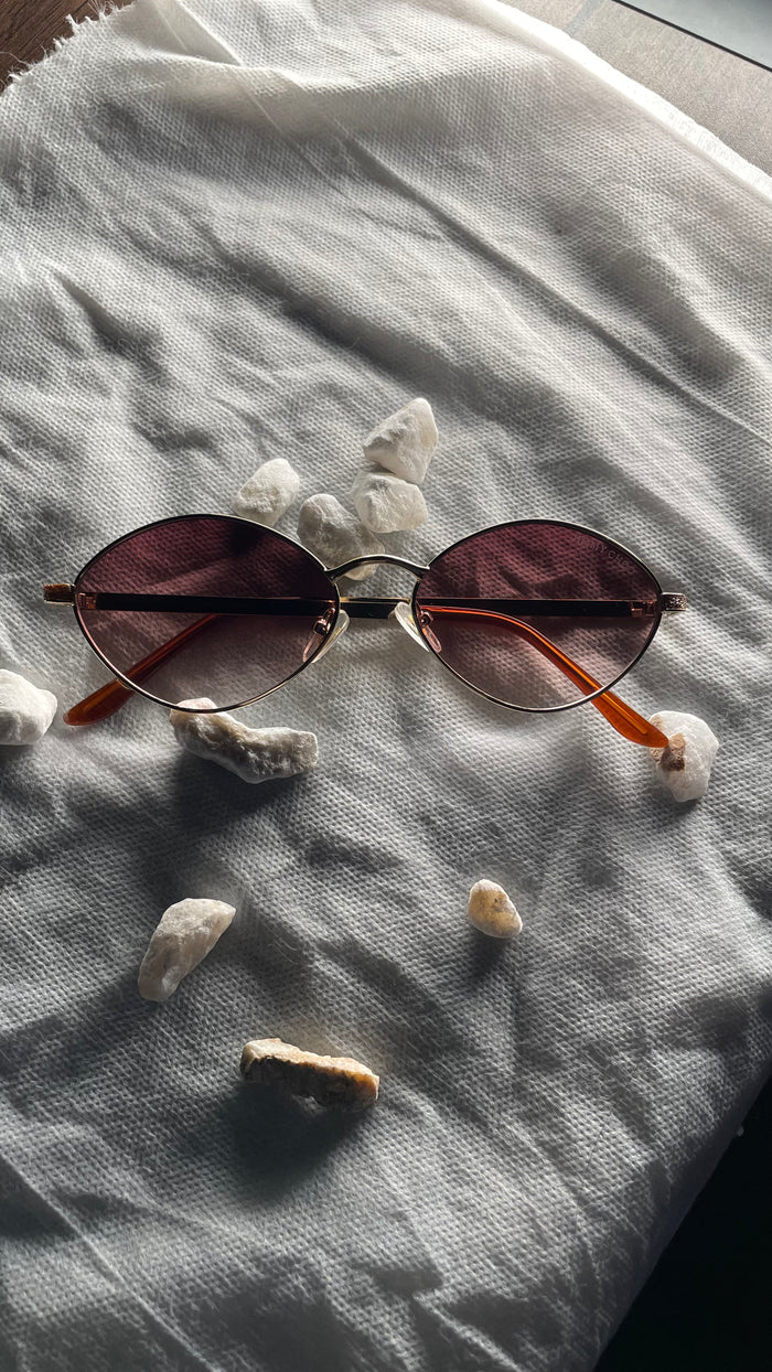 Jimmy Choo Oval Gold Frame Sunglasses