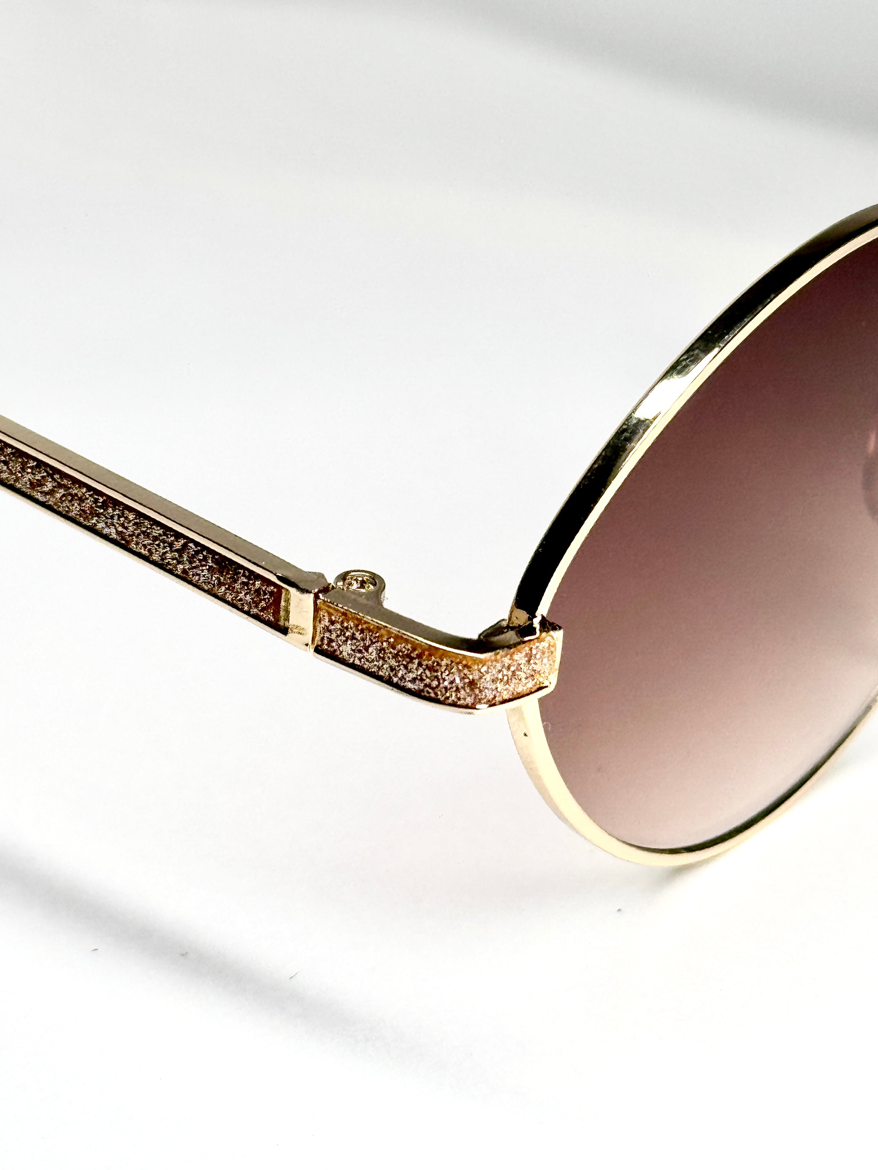 Jimmy Choo Oval Gold Frame Sunglasses