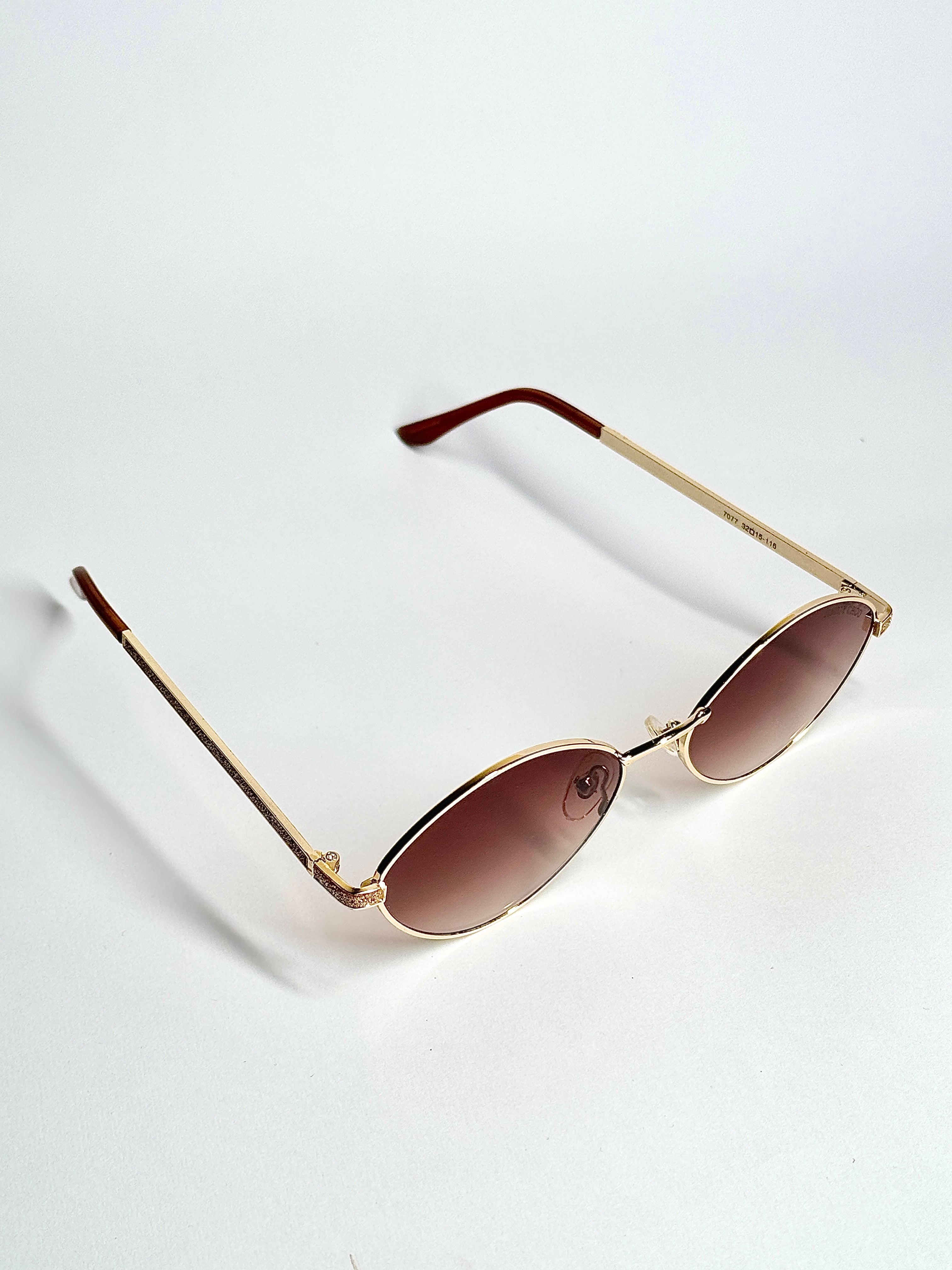 Jimmy Choo Oval Gold Frame Sunglasses