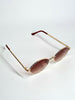 Jimmy Choo Oval Gold Frame Sunglasses