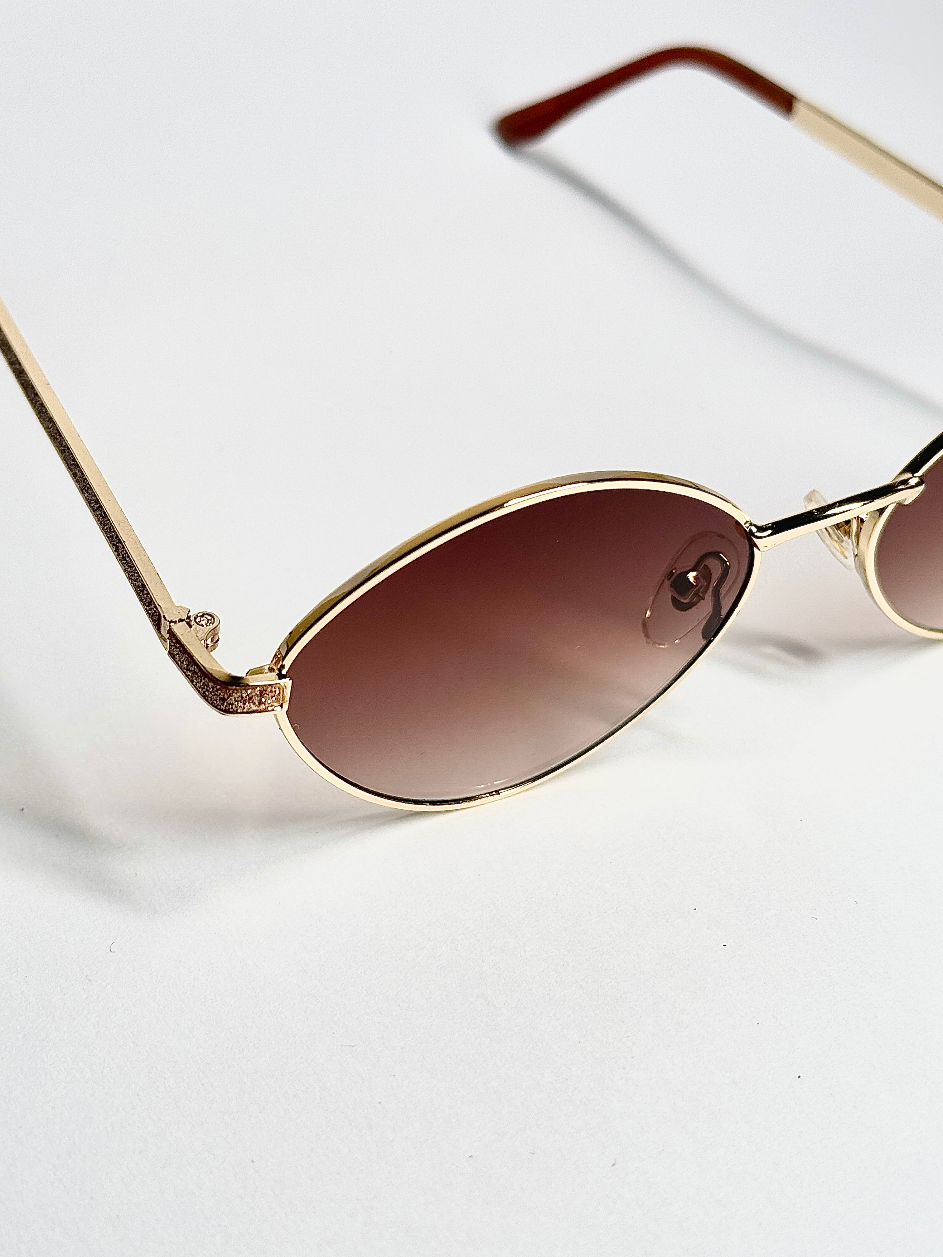 Jimmy Choo Oval Gold Frame Sunglasses