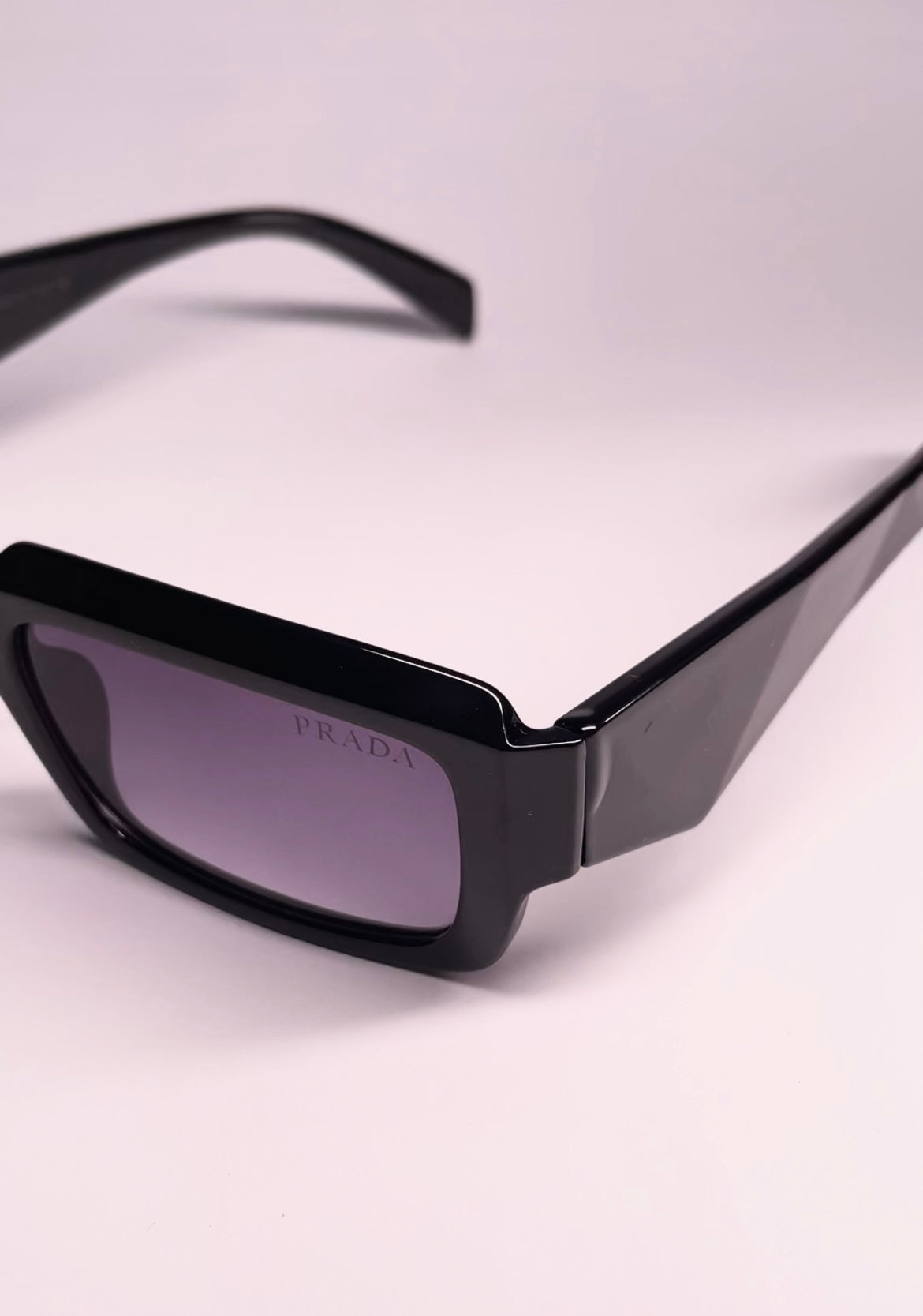 Prada Black Rectangular Sunglasses